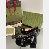 Pump Patent Heels Ballet Flat Horsebit Fashion Gucci Shoes