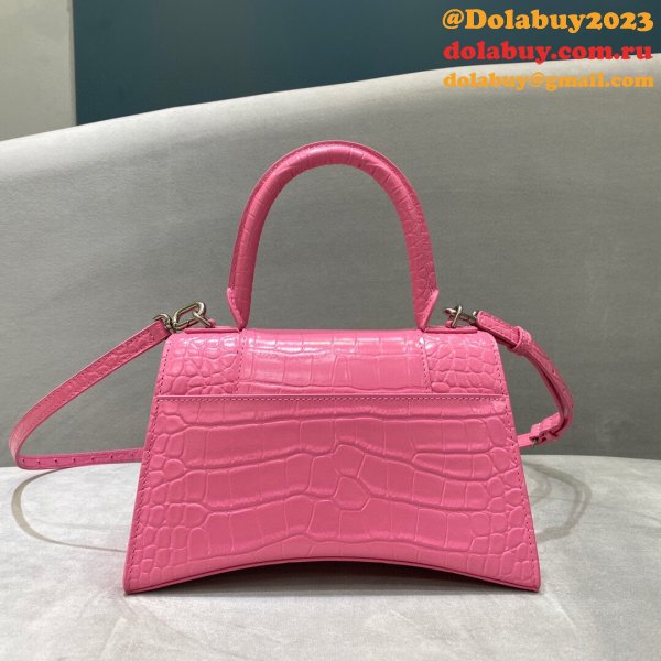 Balenciaga Cheap Women's Hourglass S top handle bag Pink