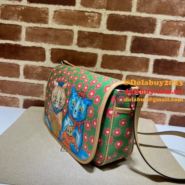 Gucci 664143 Best Quality Children's cat print messenger Fashion bag