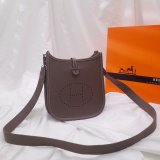 Hermes Mini Evelyne Handbags Copy Coffee