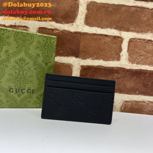 GG Replcia Gucci 771314/771315/780403 Rubber-effect Zip Card Case Wallet UK