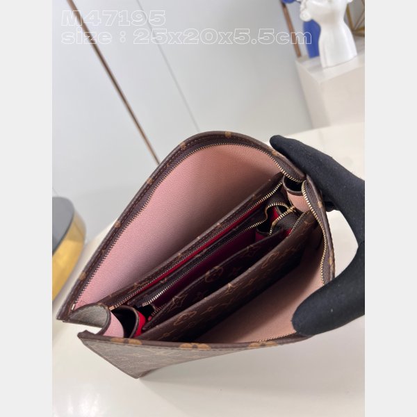 High Quality Trio Toilet Pouch LV M47195 1:1 Mirror Handbags Online Sale