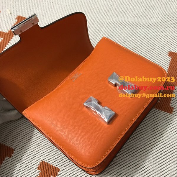 Hermes Constance Bag 18cm Epsom Leather Orange Luxury