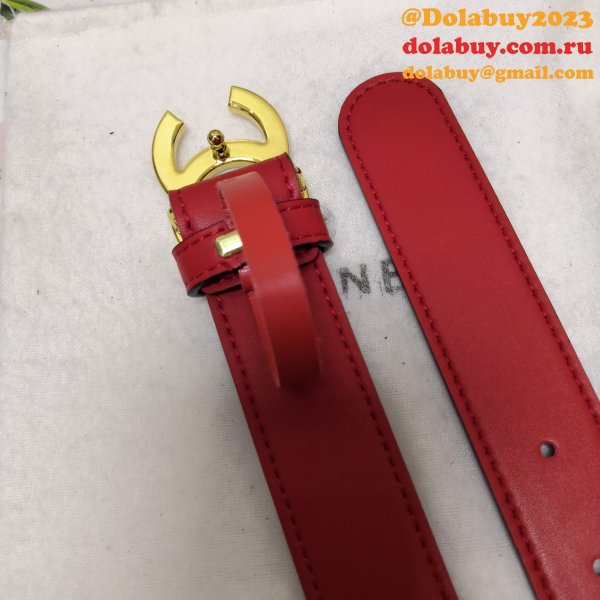 Top Quality Wholesale CC Double C Belt Red Width 3.0cm 1135