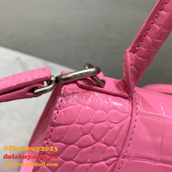 Balenciaga Cheap Women's Hourglass S top handle bag Pink