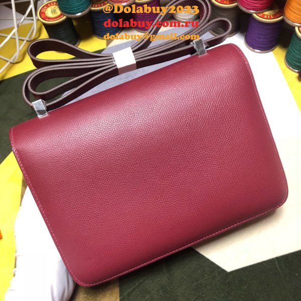 Hermes Constance Bag 23cm Epsom Leather Burgundy 7 Star