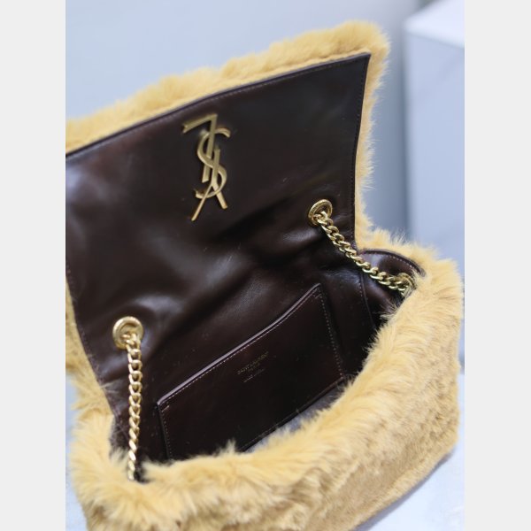 YSL KATE DOUBLE BREAD SUEDE & RABBIT FUR small 22CM BAG Luxury