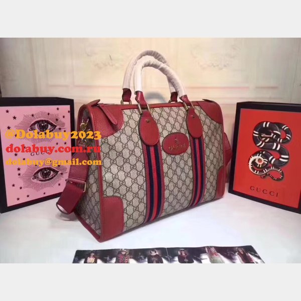 AAA+ 459311 GUCCI Shoulder Hand Boston Brown Red Bag