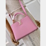 Designer The Capucines Louis Vuitton Knockoff M48865 Peach Pink Enamel Tip Bag