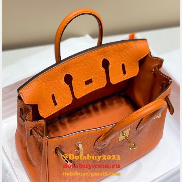 HERMES BIRKIN 25CM HALF HUMAN HANDMADE STICHING Replica