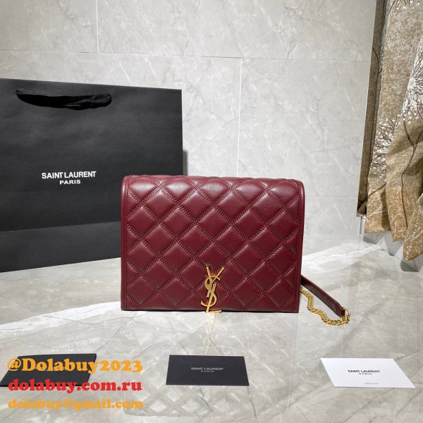 Duplicates Saint Laurent Becky Large chain bag in quilted lambskin