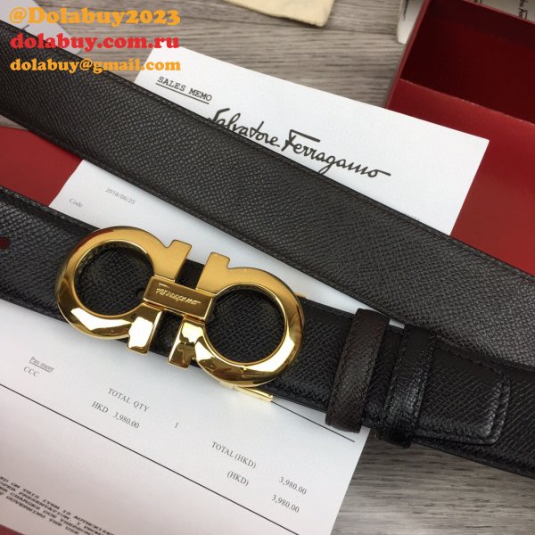 Ferragamo Belts Perfect High Quality Perfect 35 mm Black