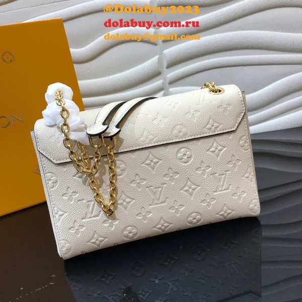 High Quality Louis Vuitton Monogram Empreinte Leather Vavin PM M43931 White Bag Wholesale