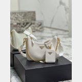 1:1 Clone Prada Fake Handbags Outlet Leather Hobo Re-Edition Online