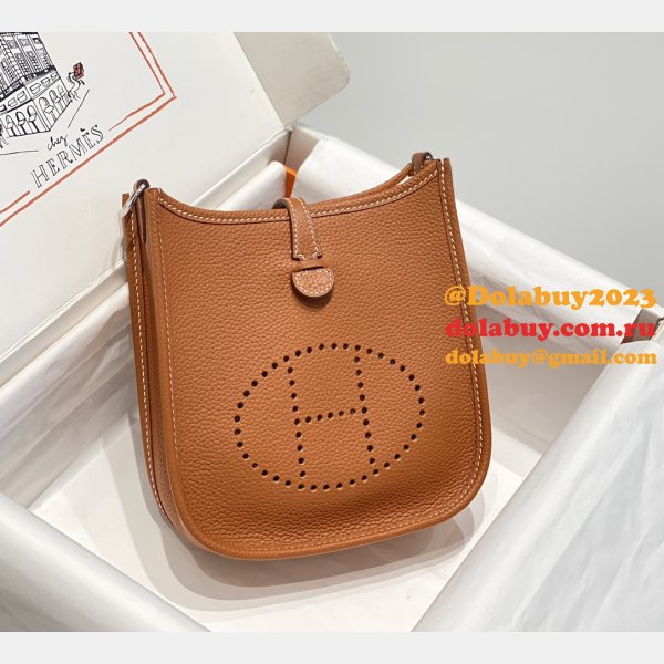 Perfect Hermes Evelyne III TPM Mini Camel Bags