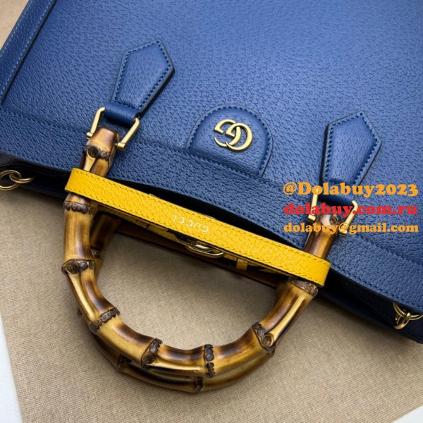 Wholesale Gucci Diana tote bag 678842 blue/black leather from china