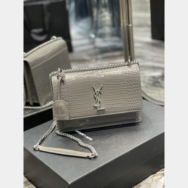 Copy YSL SUNSET BAG 22CM 422906 CROCO