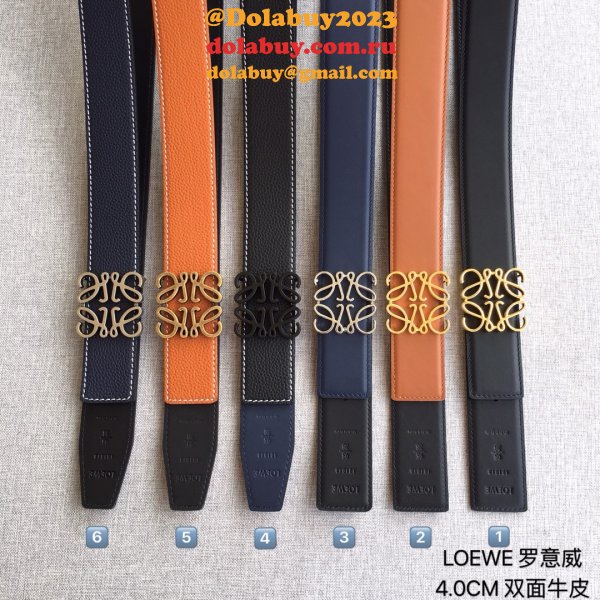 Loewe Designer High Quality bag Top 4.0CM Width Double-Sided Cowhide Belt