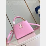 Designer The Capucines Louis Vuitton Knockoff M48865 Peach Pink Enamel Tip Bag