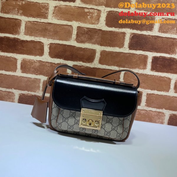 High Quality Gucci Designer 658487 Padlock mini bag in GG Supreme canvas