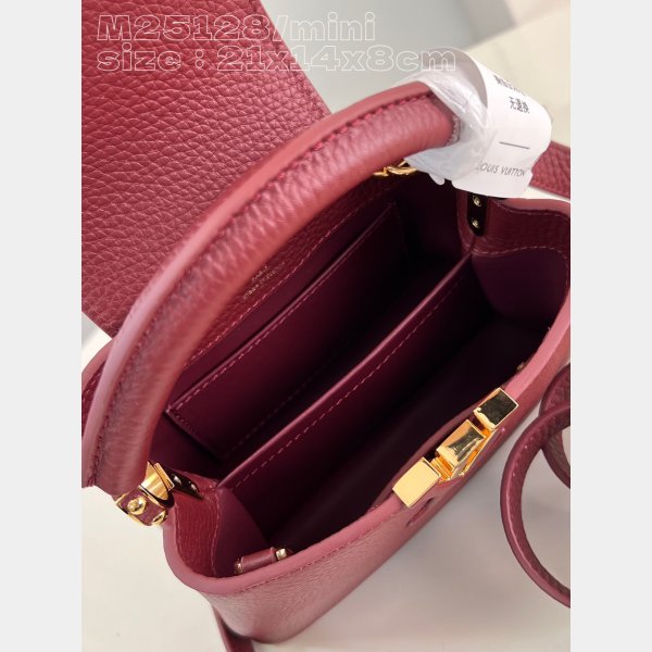 Capucines 1:1 Mirror M25128 Purple-Red Louis Vuitton Fashion Handbag