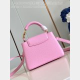 Designer The Capucines Louis Vuitton Knockoff M48865 Peach Pink Enamel Tip Bag