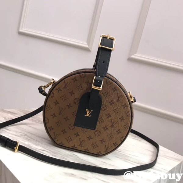 Fake M43510 Louis Vuitton Petite Boite Chapeau Monogram Black/Brown