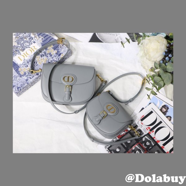 Best 1:1 Mirror Dior Bobby Bag Gray Box Calfskin