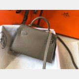 7 Star Hermes Mini Kelly Epsom leather Earthy Gray Bags