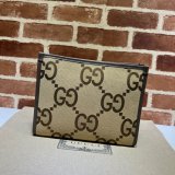 Gucci 1:1 Mirror 699318 Clutches Jumbo GG pouch camel ebony GG canvas