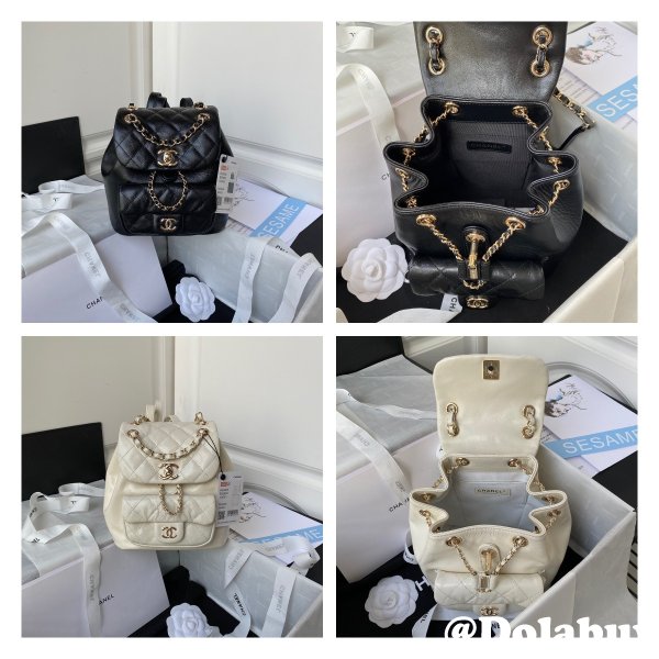 High Quality Cheap Designer Backpack AS2908 Black/White Bag 18CM