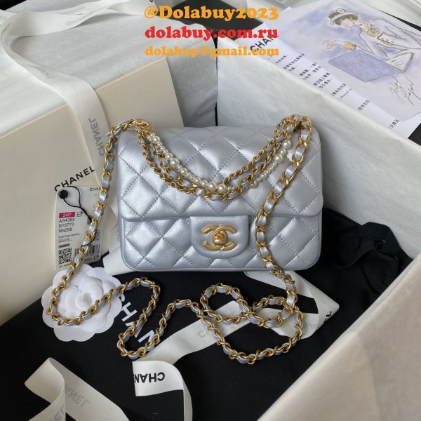 Top Quality CC MINI AS4385 pearl chain BAG 2024