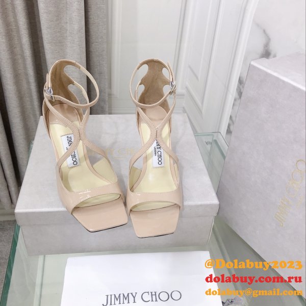 Azia 110 Patent Leather Sandal Inspired Jimmy Choo Heel: 8.5 cm Shoes