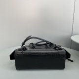 High Quality bag Balenciaga cuag black crocodile bag