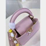 Pink White M48865 Flower Chain Knockoff The Capucines Perfect LV Bag