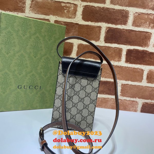 Wholesale Best Gucci 658229 Padlock mini bag in beige and ebony GG Supreme