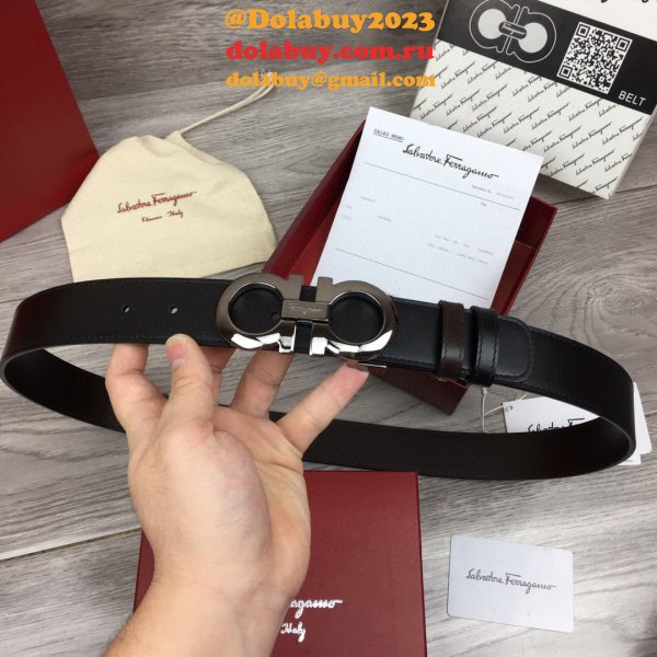 Copy Designer Salvatore Ferragamo 35 mm Black Belts