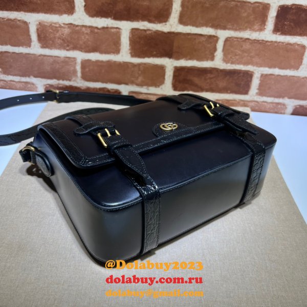 Knockoff Gucci Crocodile Trim Messenger Sales Online 702136 Bag