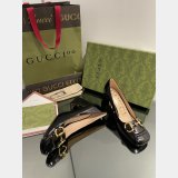 Pump Patent Heels Ballet Flat Horsebit Fashion Gucci Shoes