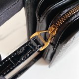 Replica balenciaga shoulder black crocodile embossed box bag