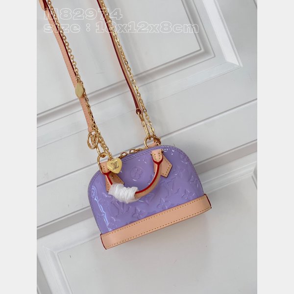 Inspired  Nano Alma Louis Vuitton M82974 Knockoff Glossy Lilac Bag