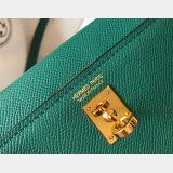 Hermes Mini Kelly Fake Army Green Handbag Epsom leather