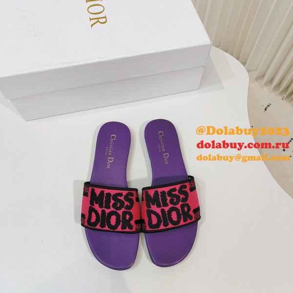 Replica MISS DIOR Flat Slipper DWAY SLIDE