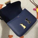 Hermes Constance Bag 18cm Epsom Leather dark blue Wholesale