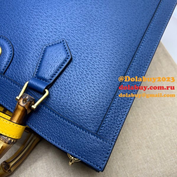 Wholesale Gucci Diana tote bag 678842 blue/black leather from china