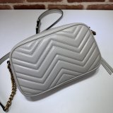 Light Grey 1:1 Mirror 447632 Copy GG Marmont Small Matelassé Shoulder Bag