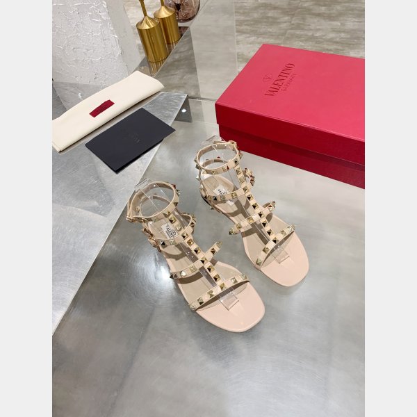 Copy VALENTINO ROCKSTUD FLAT CALFSKIN SANDAL WITH STRAPS