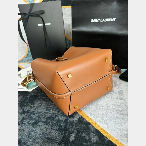 Le 37 In Shiny Leather Hobo Buckets 742828 Fake Saint Laurent Bag