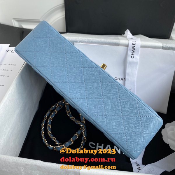 High Quality CC classic CF 25.5CM Sky Blue handbag Copy