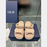 High Quality dior Fringed Cotton Canvas Dioract Slide Fake